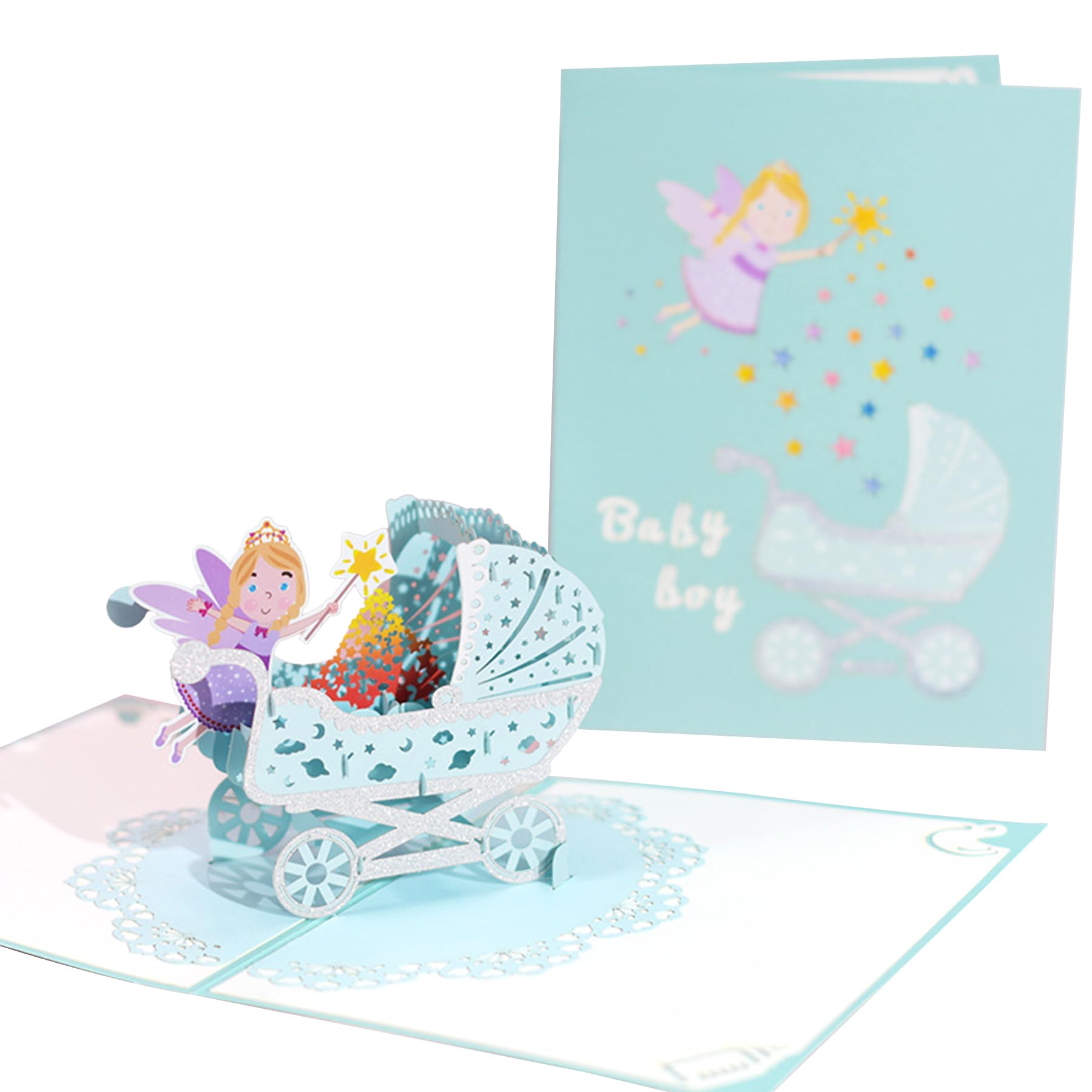 Baby Shower Card - 3D Pink Baby Shower Pop Up Card, New Baby Cards, Bestie's Little One, Best Wishes for Pregnancy Leave Presents, Soon to be Mum, Congratulations to Her
