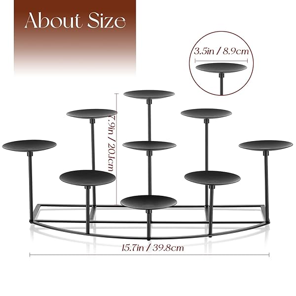 CANDELDO CANDELABRA FIREPLACE CANDLE HOLDER: BLACK METAL PILLAR CANDLE HOLDERS FOR INSIDE FIREPLACE MANTLE DECOR FLOOR CANDELABRAS TABLE CENTERPIECE