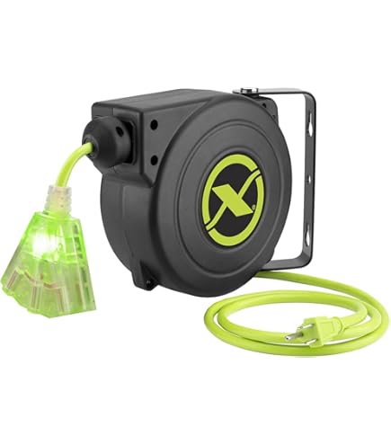 Amazon.com: Flexzilla Retractable Extension Cord Reel, 12/3 AWG