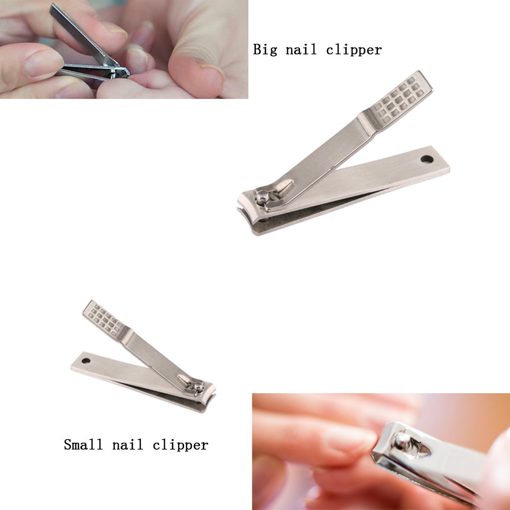 Manicure Pedicure Set Stainless Steel Nail Clippers Nail File Travel Grooming Kit with Protable Case-UHIBROS