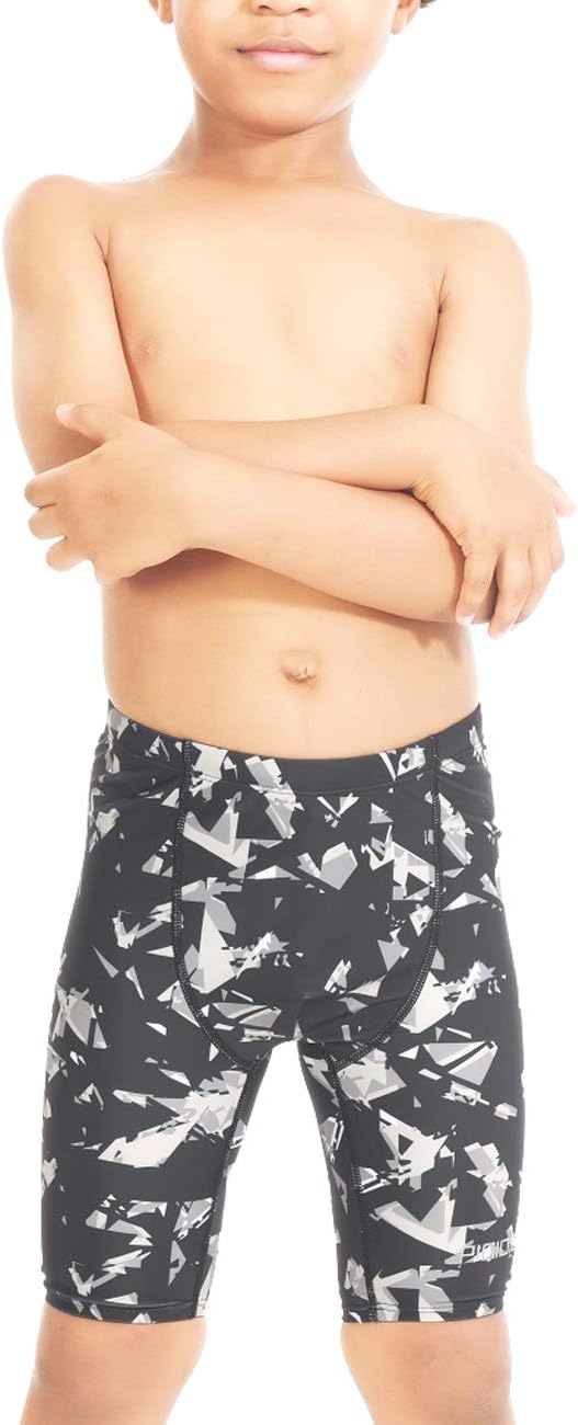 PIQIDIG Youth Boys Swim Jammers Solid Swimsuit Quick Dry Athletic