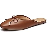 Trary Mules for Women 2025, Womens Mules Slip on Comfortable Bow Pointed Toe Womens Loafers, Backless Flats Mules Shoes for Women with Knot