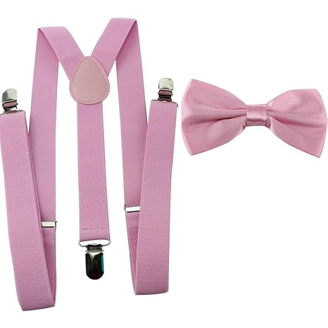 HABI mehrfarbig elastisch Hosenträger Y-Form Länge für Damen und Herren mit den starken Clips Playshoes und Fliege in verschi