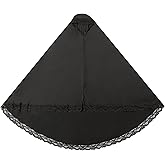 Muslim High Stretch Hijab Pure Color Half-body Cover Hijab with Lace for Praying