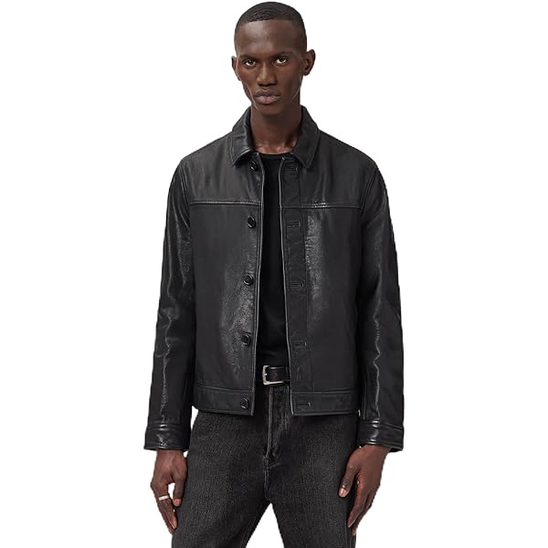 AllSaints Men's Jacket Milo Biker Black M at Amazon Men's Clothing