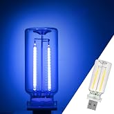 1 Pack Car LED Lights Interior, USB Light for Car Decor &amp; Bedroom, Touch Dimmable Ambient Lighting, Mini Glass Bottle Night Light for Camping Gifts-Blue