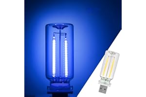 PEOKPIPLE 1 Pack Car LED Lights Interior, USB Light for Car Decor & Bedroom, Touch Dimmable Ambient Lighting, Mini Glass Bottle Night Light for Camping Gifts-Blue