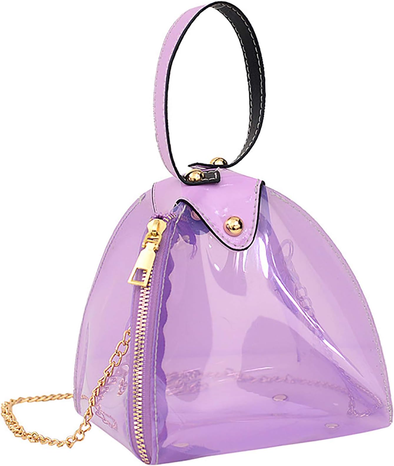QZUnique Women's Fashion Jelly Color Handbag Candy Color Transparent Tote Bag Crossbody Shoulder Bag