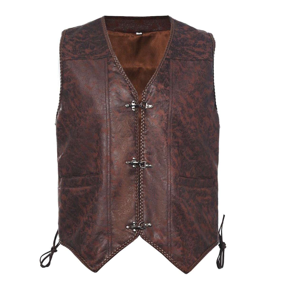 Mens Medieval Vest Vintage Pirate Sleeveless Waistcoat Renaissance Viking Halloween Cosplay Tops