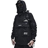 MFCT Men's Techwear Waterproof Windbreaker with Funnel Hoodie