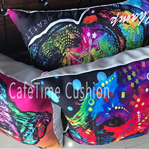 CafeTime Cute Great Dane Pet Dog Cushion Cover Abstract Art Animal Throw Pillow Covers Best For Home Sofa Bed Seat Kids Room Customize Animals Canvas Pillow Covers 18"x18"Inch - Thumbnail 4