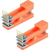 EC Buying 2Pcs 2.54mm Single Row 6Pin Test Clip Board Module Program Burning Clip Board 6 Pins Programmer Burning Clip PCB Burning Fixture with Dupont Wire