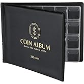 MUDOR Coin Collection Holder Album for Collectors, 240 Pockets Coin Book | 2IN1 Pocket Size,Coin Collection Supplies for Dime,Cent,Nickel,Quarter, Half Dollar, Silver Dollar