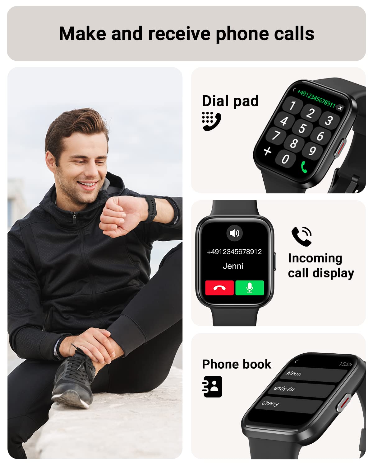 Smart Watch for Men Android & iPhone, Alexa Built-in, 1.8