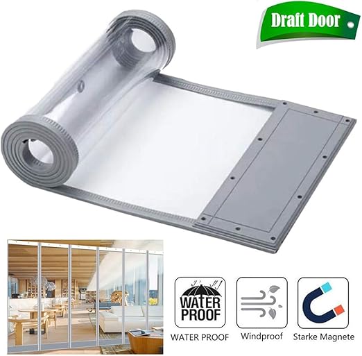 Amazon Com Thermal Insulated Door Curtain Electromagnetic Shielding Door Pvc Strip Curtain Transparent Automatic Closing Garage Partition Curtain 1 Piece 33 Sizes Lsxiao Color Clear Size 0 5 2 3m Home Kitchen