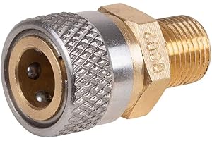 HMKUGO Universal 1/8" BSPP Male Thread Quick-Disconnect Plug Adapter, Foster Female Quick-Disconnect to 1/8'' BSPP Male, 5000 PSI, PCP Paintball Charging Fittings Plug