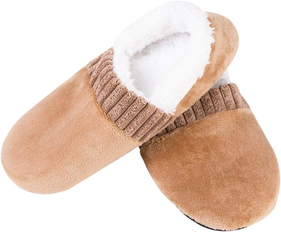 Gelentea Men Soft Slippers House Floor Socks Memory Foam Fluffy Anti-slip Indoor Winter Warm Slipper