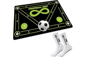 METASPORT Soccer Training Mat, Agility Football Footwork Training Equipment Mat for All Ages to Improve Speed, Strength and Coordination, Video and Dynamic Manuals Included, Anti-Slip/Silent Soccer Mat