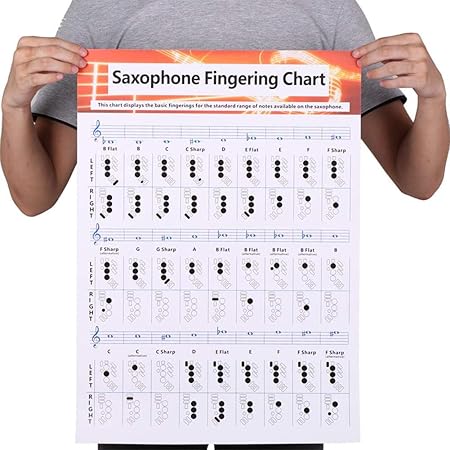 Amazon Com Saxophone Fingering Chart Fingering Charts For Saxophone Durable Coated Paper Music Chords Poster For Teachers Students Paperback
