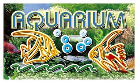 Bb465 Aquarium Fish Shop Banner Sign Amazon Co Uk Kitchen Home