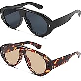 A LONG Trendy Oversized Aviator Sunglasses for Women Men Retro Vintage 70s Style Chunky Aviators Sun Glasses