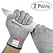 2 Pairs Cut Resistant Gloves, LKY DIGITAL High Performance Level 5 Protection, Food Grade Kitchen Glove for Hand Safety while Cutting, Cooking, doing Yard Work(Medium)