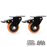 Caster Wheels, Heavy Duty 3 Inch Casters Set of