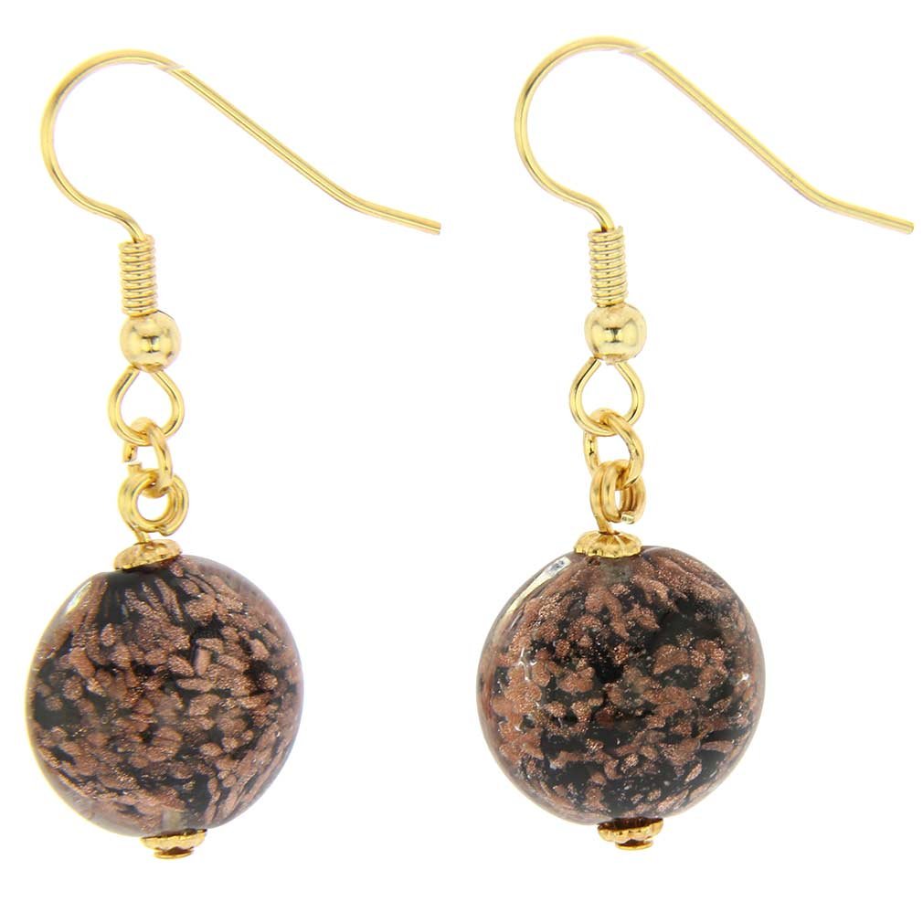 Glass Of Venice Murano Glass Starlight Disk Earrings - Black