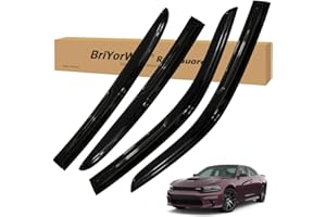BriYorWay Vent Shades Rain Guards for Dodge Charger 2011 2012 2013 2014 2015 2016 2017 2018 2019 2020 2021 2022 2023 Accessories, for Dodge Charger Window Deflectors Window Visors