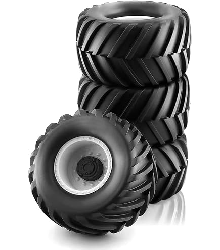 Amazon.com: Chanmoo 1/8 RC Monster Truck Tires and 17mm Hex Wheels