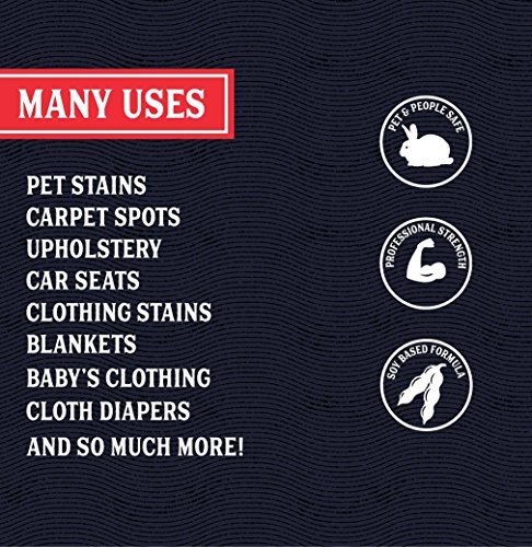 NATURAL CARPET+UPHOLSTERY CLEANER - Natural Soy base formula works great for all Carpets, Pet stains, Upholstery & Odors - children & Pet safe, 16FLoz made in USA