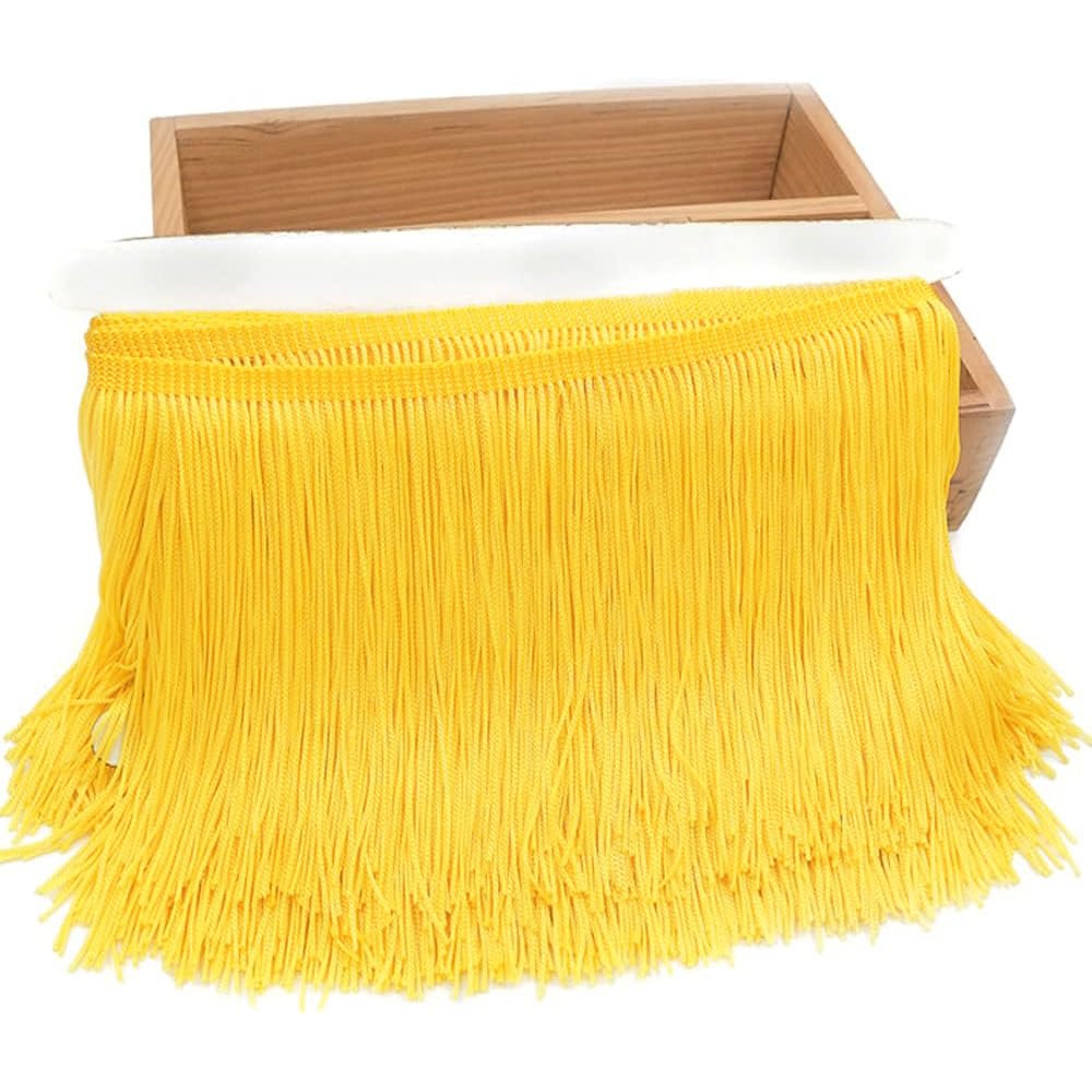 3 Metres 15 cm Silk Fringe Tassel Fringe Trim Cut Fringe Decorative Ribbon Decorative Ribbon Dance Fringe Sewing Accessories for DIY Crafts Apparel Clothing, Costumes, Sewing, Decoration, Yellow