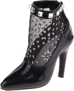 menolana Fashion Girl Doll Shoes 1/3 High Heel Boots for Night Lolita Dollfie or Other 60CM BJD Dolls, PU Leather - Black