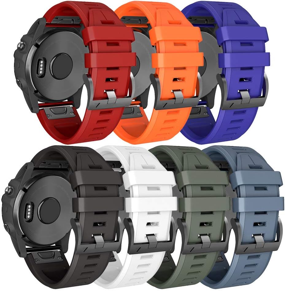 Bracelet Silicone 22mm Quick-Fit Pour Garmin Fenix 5/6/7, Forerunner 935/945 - Orange