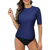 Bonneuitbebe Womens Rash Guard UPF 50+ Half Sleeve Swim Shirt UV Sun Protection Water Shirts for Swimwear
