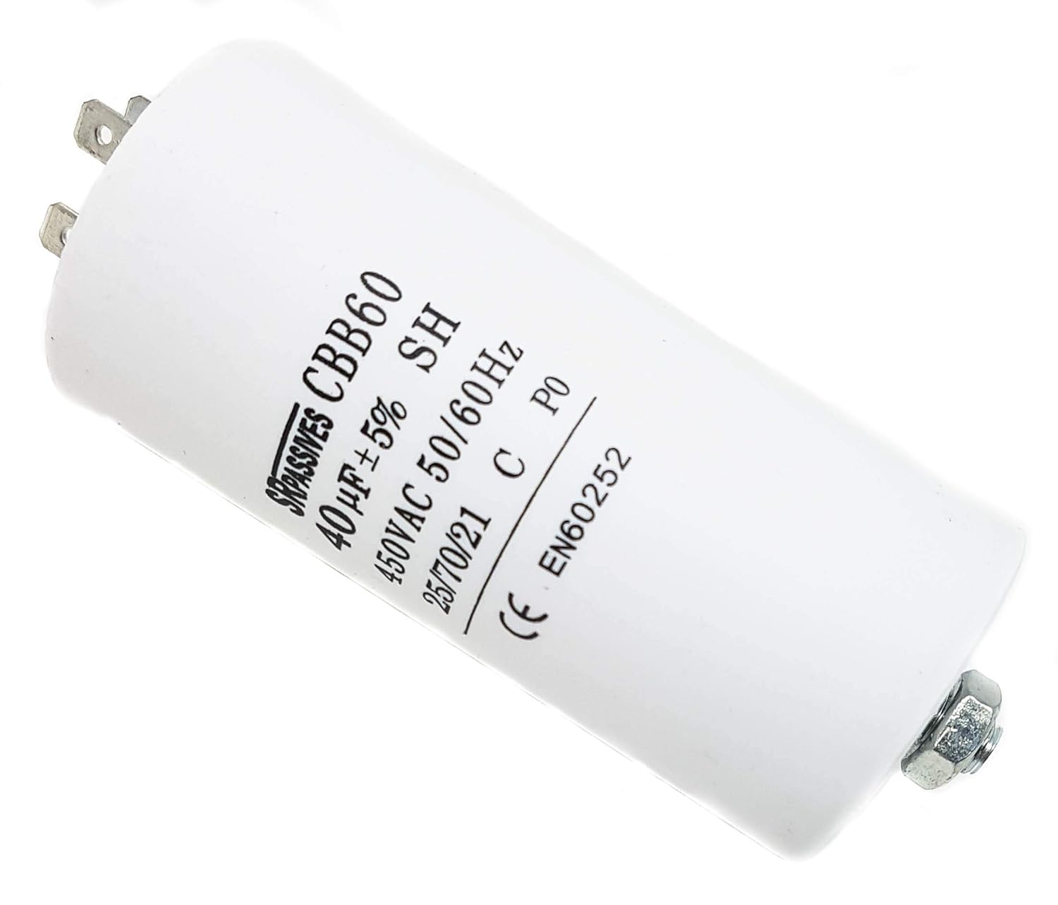 40mF Universal SR Passive CBB60 Capacitor 450V White BigaMart