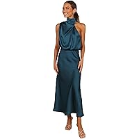 knee length dresses for ladies Printed Midi Length Dress with Tie Back – LA WAVE CO main image 0