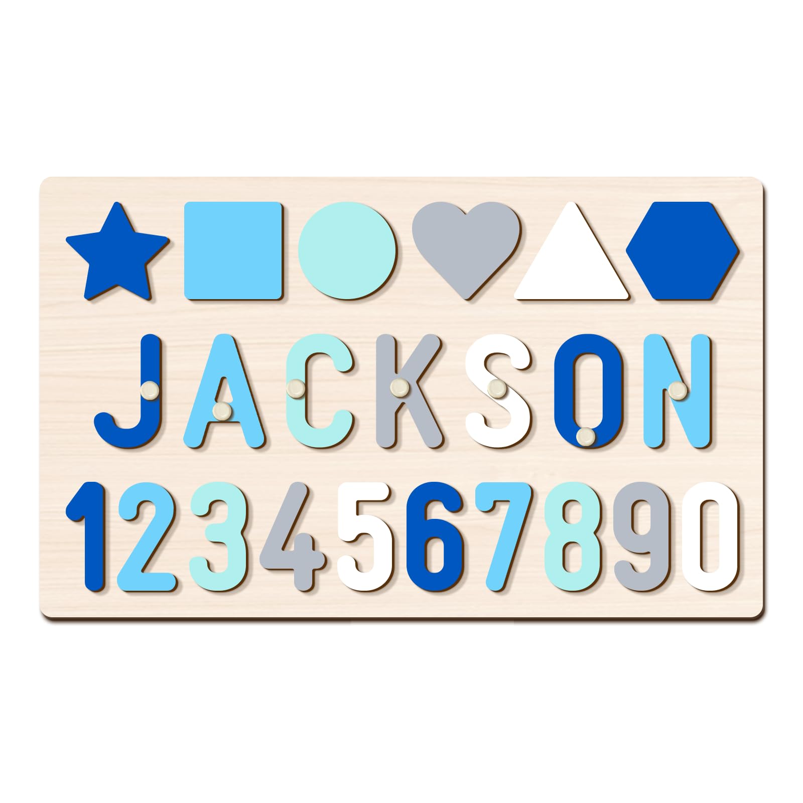 Personlaized Wooden Name Puzzle for Kids, Baby Montessori Learning Toys, Custom Easter Birthday Gifts for Boy Girl, Alphabet Number Puzzle