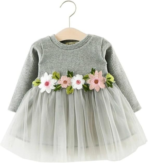 Amazon Co Jp Vmasterstroke ワンピース ベビー 長袖 ベビードレス ふわふわ チュール切り替え ベビー服 赤ちゃん 子供 キッズドレス 女の子 フォーマル 幼児 七五三 出産祝い 結婚式 お宮参り 記念日 3色 服 ファッション小物