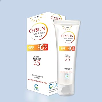 Ciaga SPF 25 Oil Free Fairness UV Sunscreen Lotion 50ml Bottle Ceysun SPF 25 Sun protection & Anti-Tanning lotion (Pack Of-1)