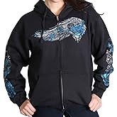 Hot Leathers Women's Angel Roses Zip-Up Hooded Sweatshirt