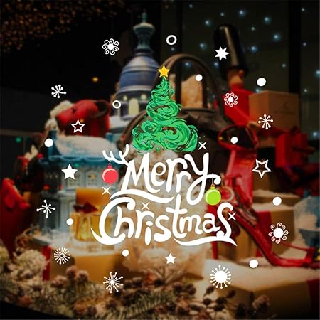 Addobbi Natalizi Quando Farli.Peggy Gu Adesivi Murali Rimovibili Natalizi Decorazioni Per Addobbi Natalizi Per La Finestra Dell Albero Di Natale Adesivi Per Decalcomanie Per Inviti Di Halloween Wonderland Party Stickers Murali Amazon It Casa E Cucina