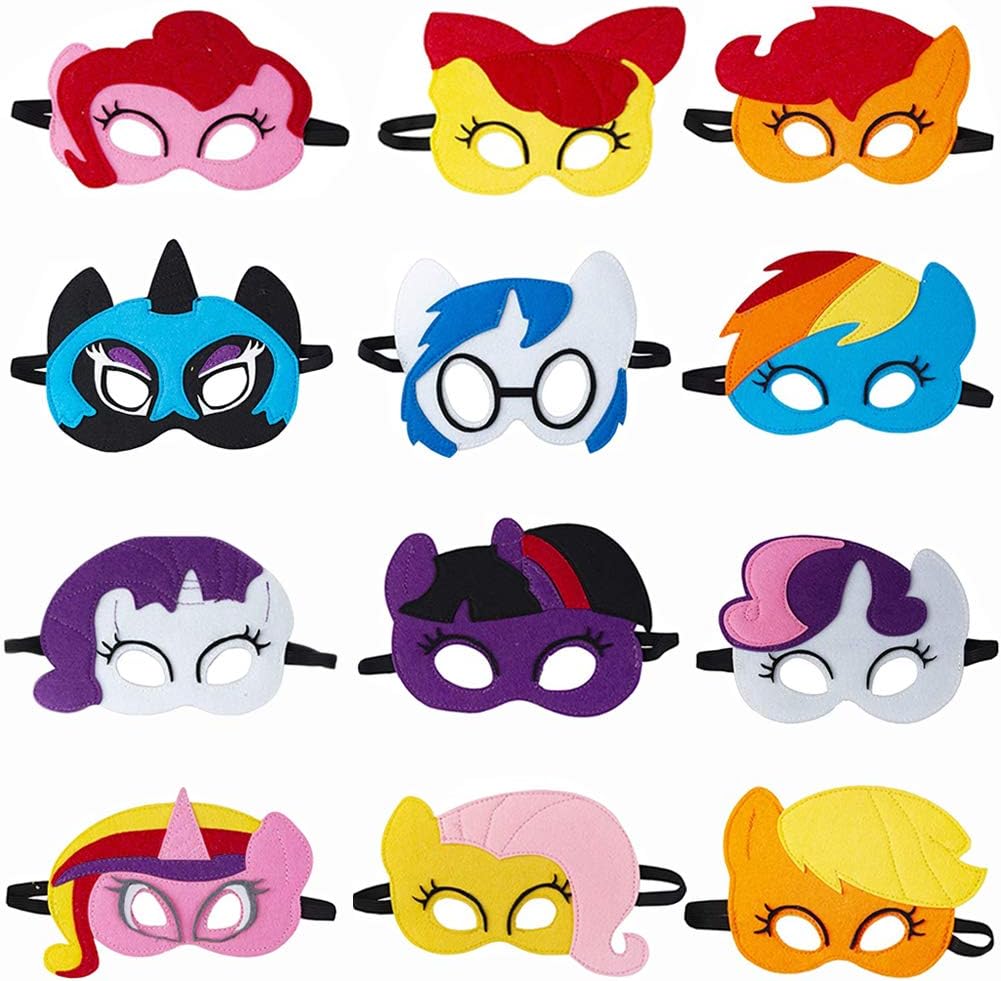MEMOVAN My Little Pony Party Masks, 12PCS Little Pony Felt Costume