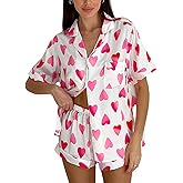 Yiulangde Cowboys Boot Pajamas for Women Y2k 2 Piece Heart Bow Preppy Pjs Coquette Short Sleeve Shirts Matching Pj Shorts Set
