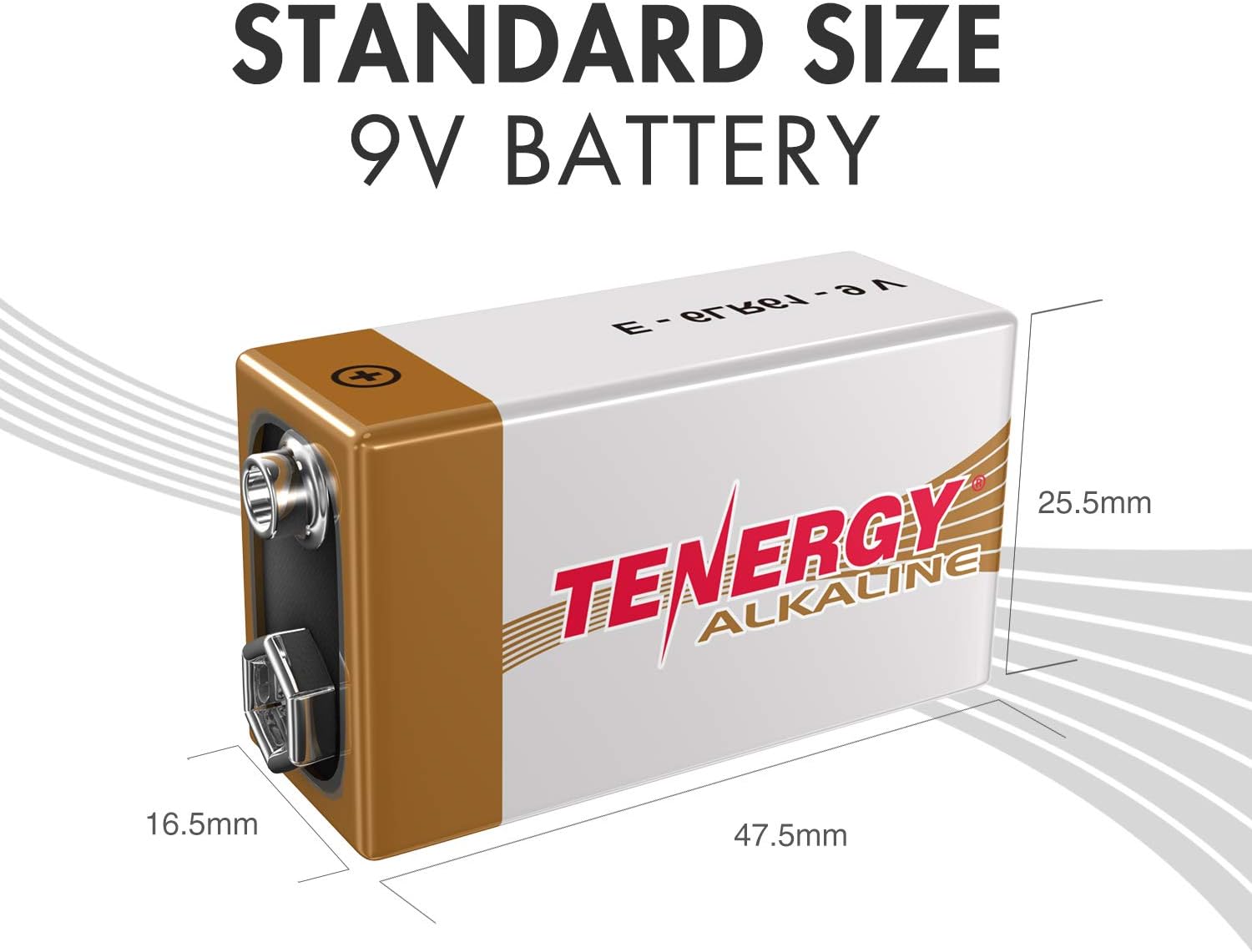 Tenergy 6LR61 9V Alkaline Battery, Non-Rechargeable Battery for Smoke Alarms, Guitar Pickups, Microphones and More, 12-Pack: Electronics