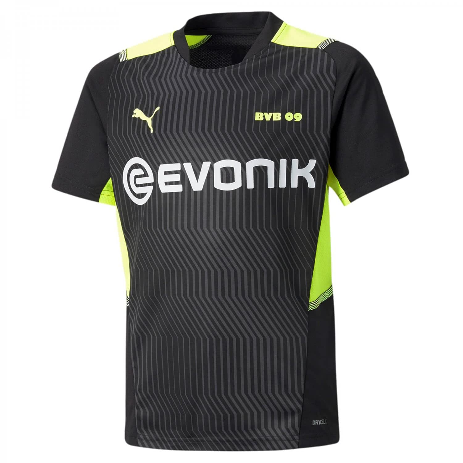Puma Women's Borussia Dortmund 2021/22 Season Trainning, Jersey Black-Safety Yellow, 164