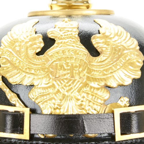 Imperial German Spiked Pickelhaube Officer Helmet- Black Leather & Brass