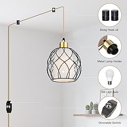 Ruzectt Plug in Pendant Light,Hanging Light with