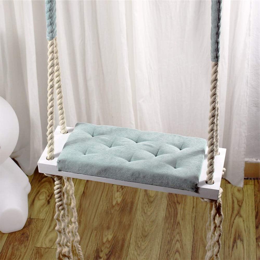 Children's Swing Children's Indoor Swing Ceiling Toys Room Balcony Layout Decoration Home Hanging Solid Wood Board Swing Indoor Baby Swing For Kids Playground Swing ( Color : Blue , Size : 54x20x4cm )