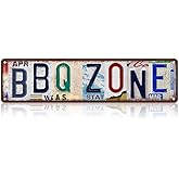 Vintage BBQ Zone Wall Decor Street Signs Metal Tin Signs 16 x 4 Inches